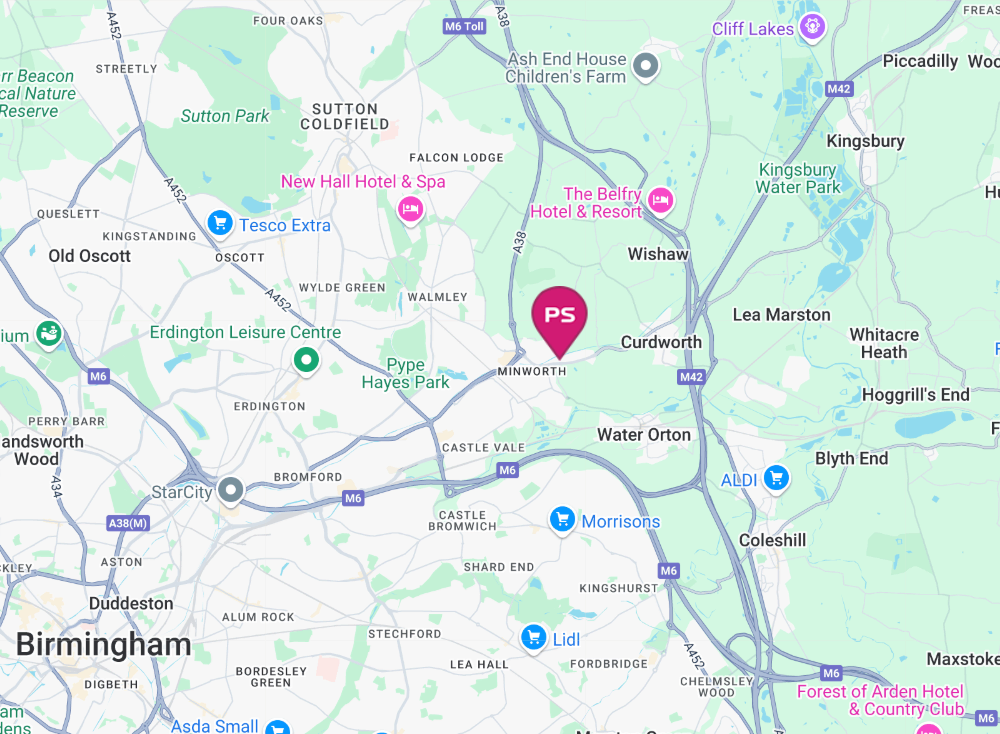 Pink Storage Birmigham location map
